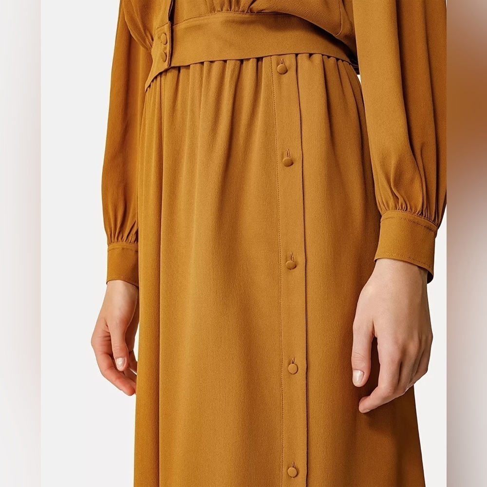 NWT Forte Forte long skirt in moroccan crêpe Silk Blend Maxi Skirt Bronze Small - Picture 3 of 10
